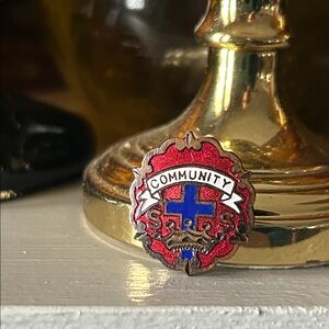 Vintage Community Guilloche Enamel Sunday School Pin